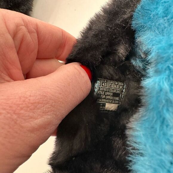 NWT Skechers x DVF Cozy Slide Cross Over Slippers Black & Blue Leopard Size 7.5 - Picture 6 of 7